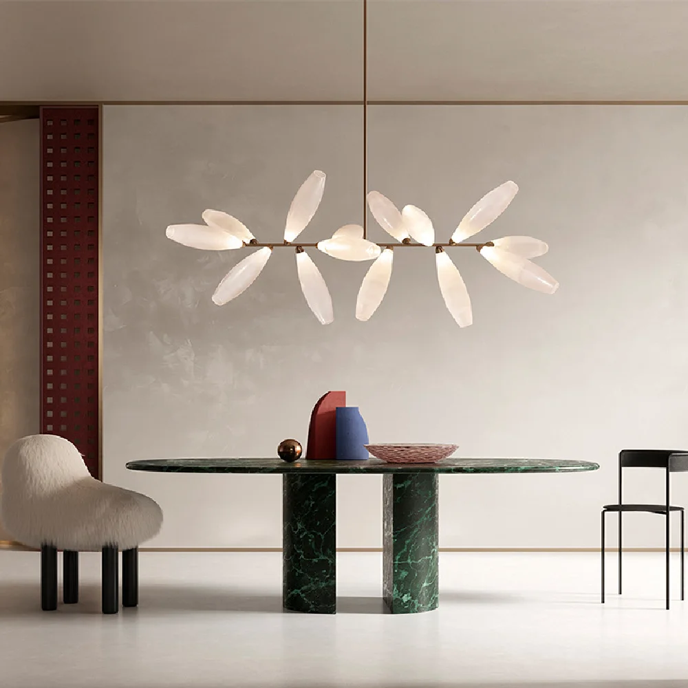 

Petal Shaped Glass Art Design Pendant Light Three Color LED Hanging Lamp Indoor Light Fixture Home Decor Appliance