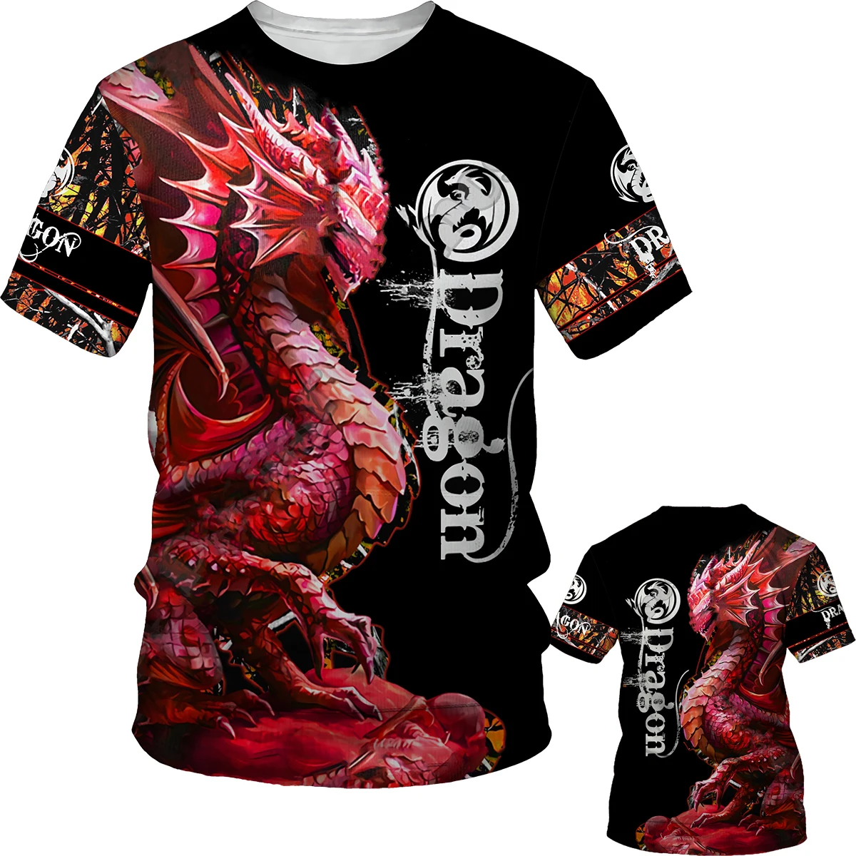 Men T Shirt 3D Print Dragon 2022 New Style Short Sleeve Clothing Street Fashion T Shirt for Men Playing Casual Loose T Shirt