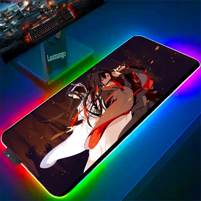 

Mo Dao Zu Shi Anime Accessories Mouse Pad With Backlight Custom Large Gamer Xxl Gaming Rgb Keyboard Cute Mause Pc Computers Mat