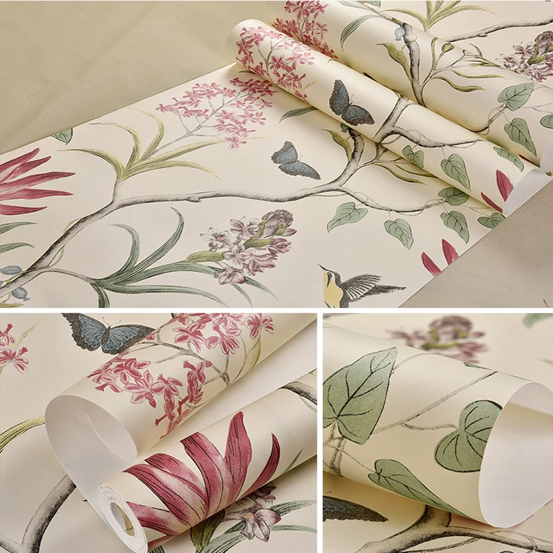 

Peel and Stick Wallpaper Removable Vintage Green Floral Self Adhesive Wallpaper Shelf Drawer Liner Wall Paper Decorative Roll