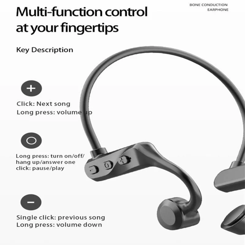 

Wireless Headphones Bone Conduction Bluetooth Earphones with Mic Waterproof Headset Gamer Sports Earbuds for Workouts Running