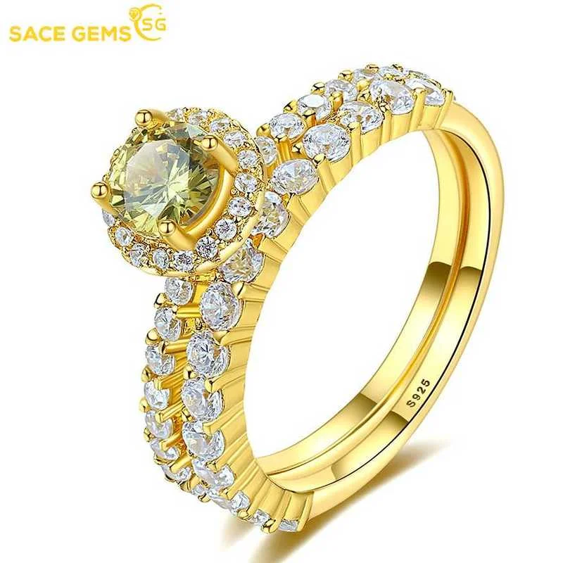 

SACE GEMS S925 Silver Micro Inlaid Six Claw Zircon Set Ring Lovers Boudoir Ring Wedding Engagement Fine Jewelry Gift Wholesale