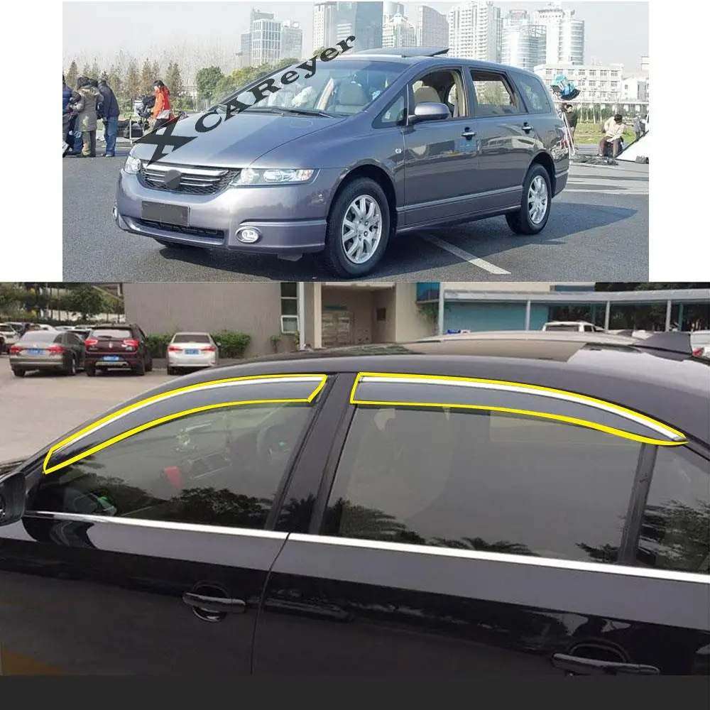 Car Body Styling Sticker Plastic Window Glass Wind Visor Rain/Sun Guard Vent Deflectors Parts For Honda Odyssey 2001-2004