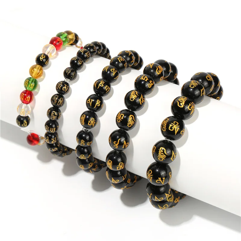 

Ethnic Buddhistic Beaded Bracelet for Men Women Couple Simple Elastic Rope Adjust Handmade Friendship Jewelry Accessories Gift