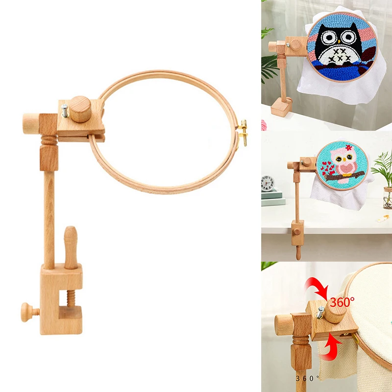 

Embroidery Hoop With Clamp,Wooden Frame Rack For Tables Fit Circle Cross Stitch,Frame Cross Stitch,Hoop Frame Stand