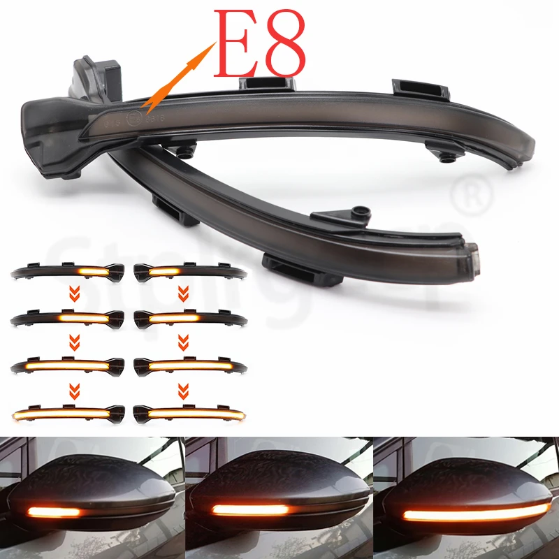 

For VW Golf 7 GTI R GTE GTD MK7.5 13-19 Touran Jetta MK7 LED Dynamic Turn Signal Blinker Sequential Side Mirror Indicator Light