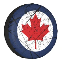 canada flag roundel spare wheel tire cover for pajero canadian coat of arms jeep rv suv 4wd vehicle accessories 14 17 inch