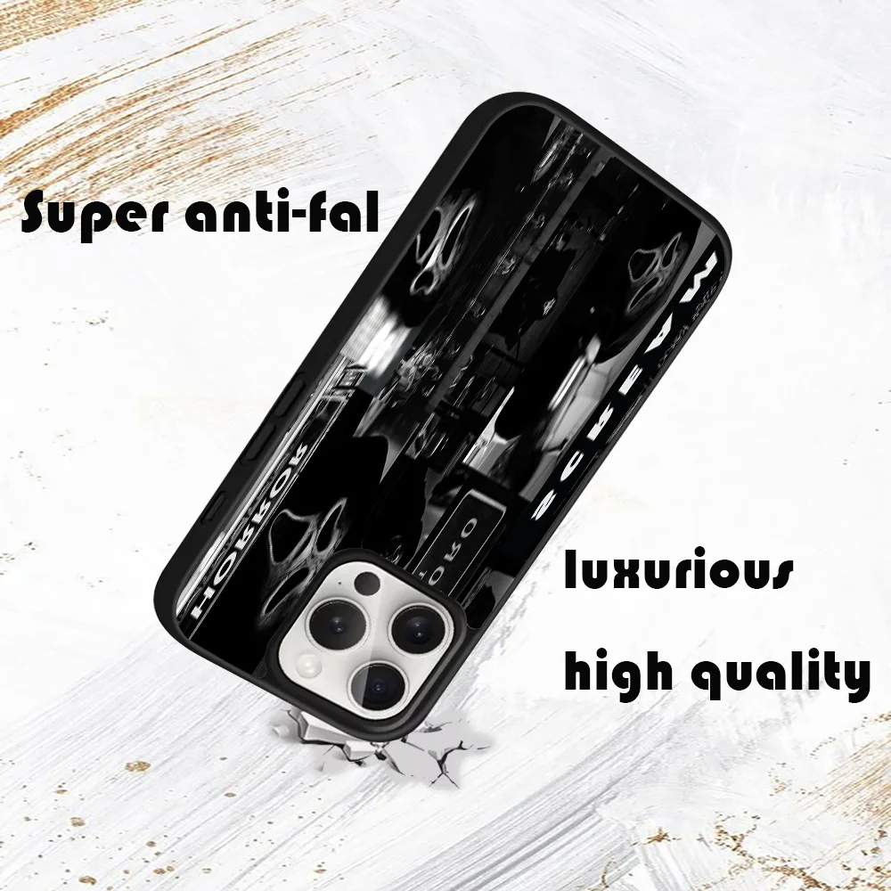 Ghostface Horror Scream Art Phone Case For iPhone 16 15 14 13 12 11 Pro Max Plus Mini PC Fashion mirror phone case