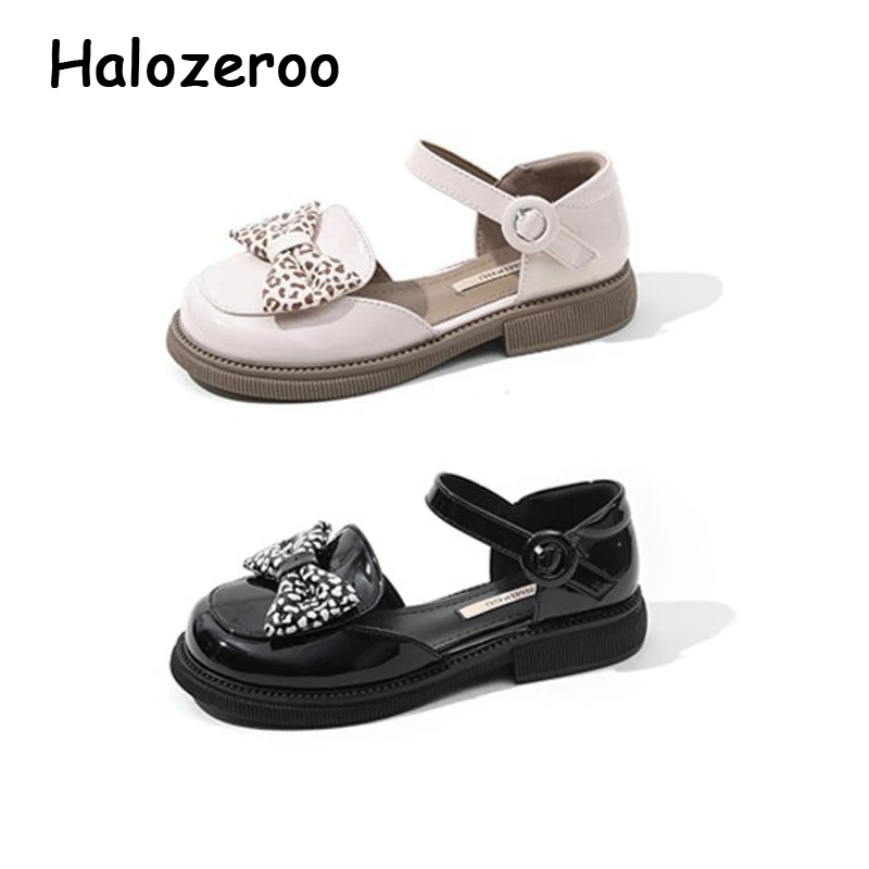 

2022 Spring Kids Princess Shoes Baby Girls Bow Brand Shoes Children Black Pu Leather Shoes Toddler Dress Flats Sweet Mary Jane