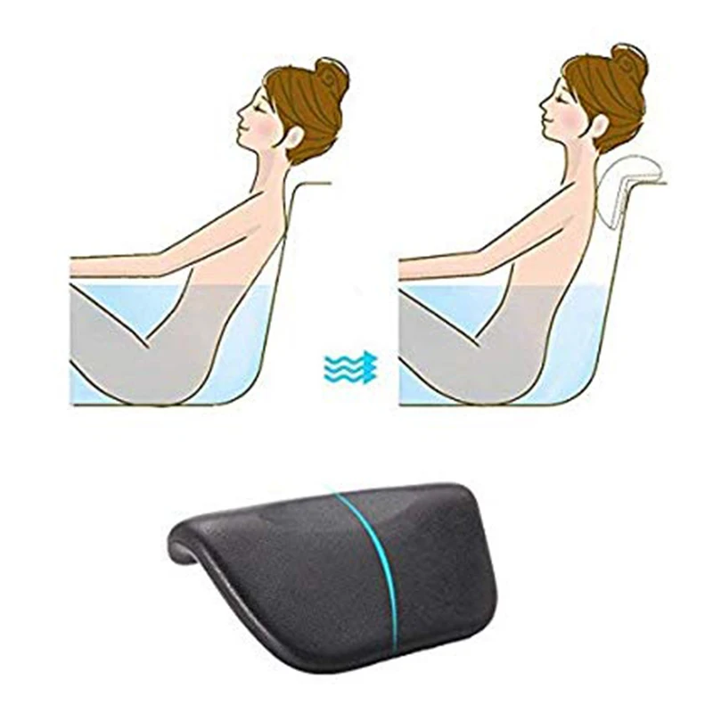 

SPA Non-Slip Bath Tub Pillow PU Bath Cushion With Suction Cups Ergonomic Headrest For Relaxing Head Neck Back Bathroom Accersory