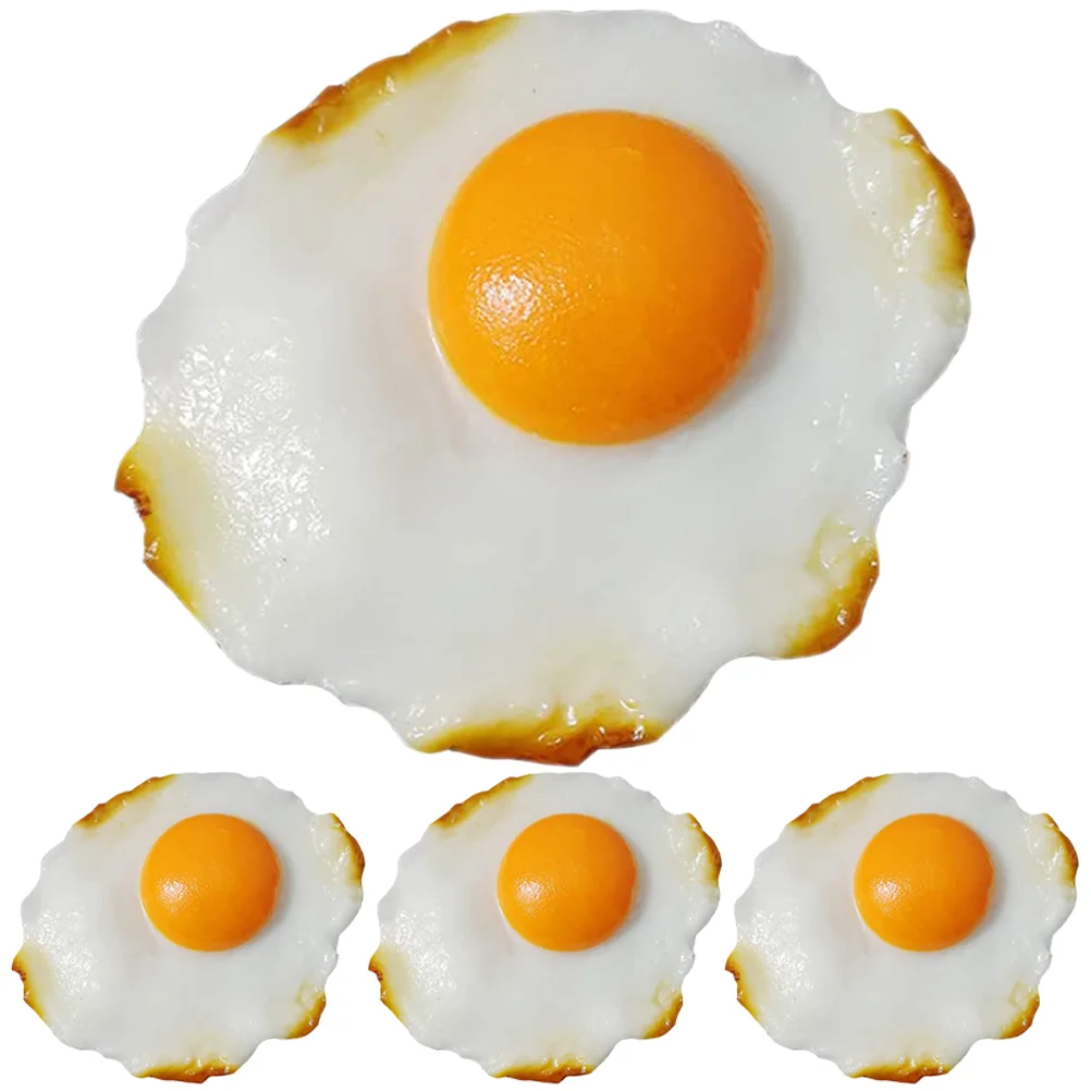

Egg Fried Fake Model Toysimulatedkids Children Lid Pan Frying Iron Cast Breakfast Household Pretend Toys Western Novelty Props