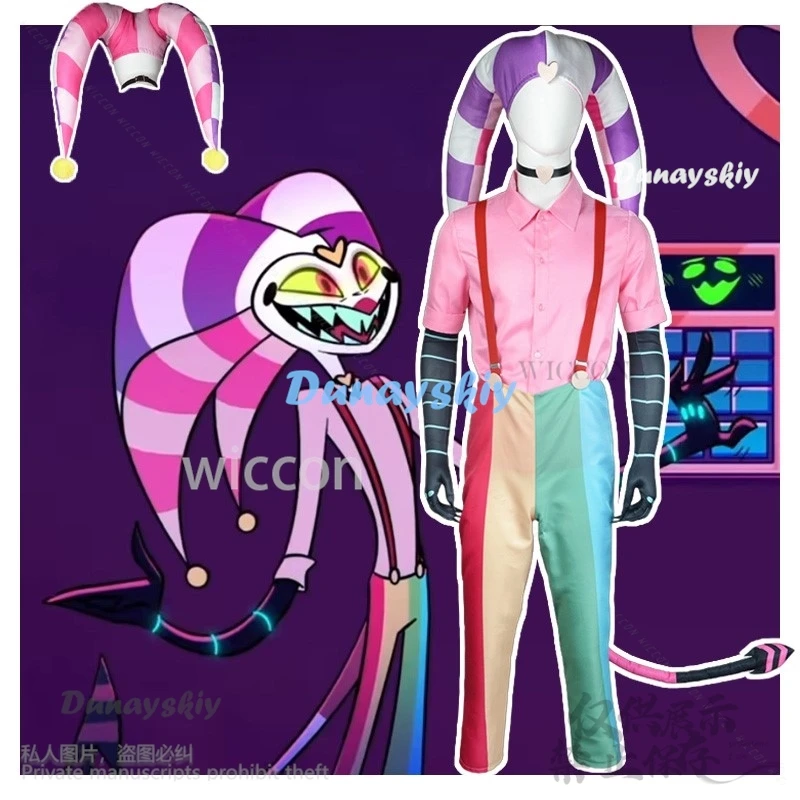 Аниме мультфильм Helluvaa косплей Fizzarolli костюм униформа комбинезоны шляпа спальные
