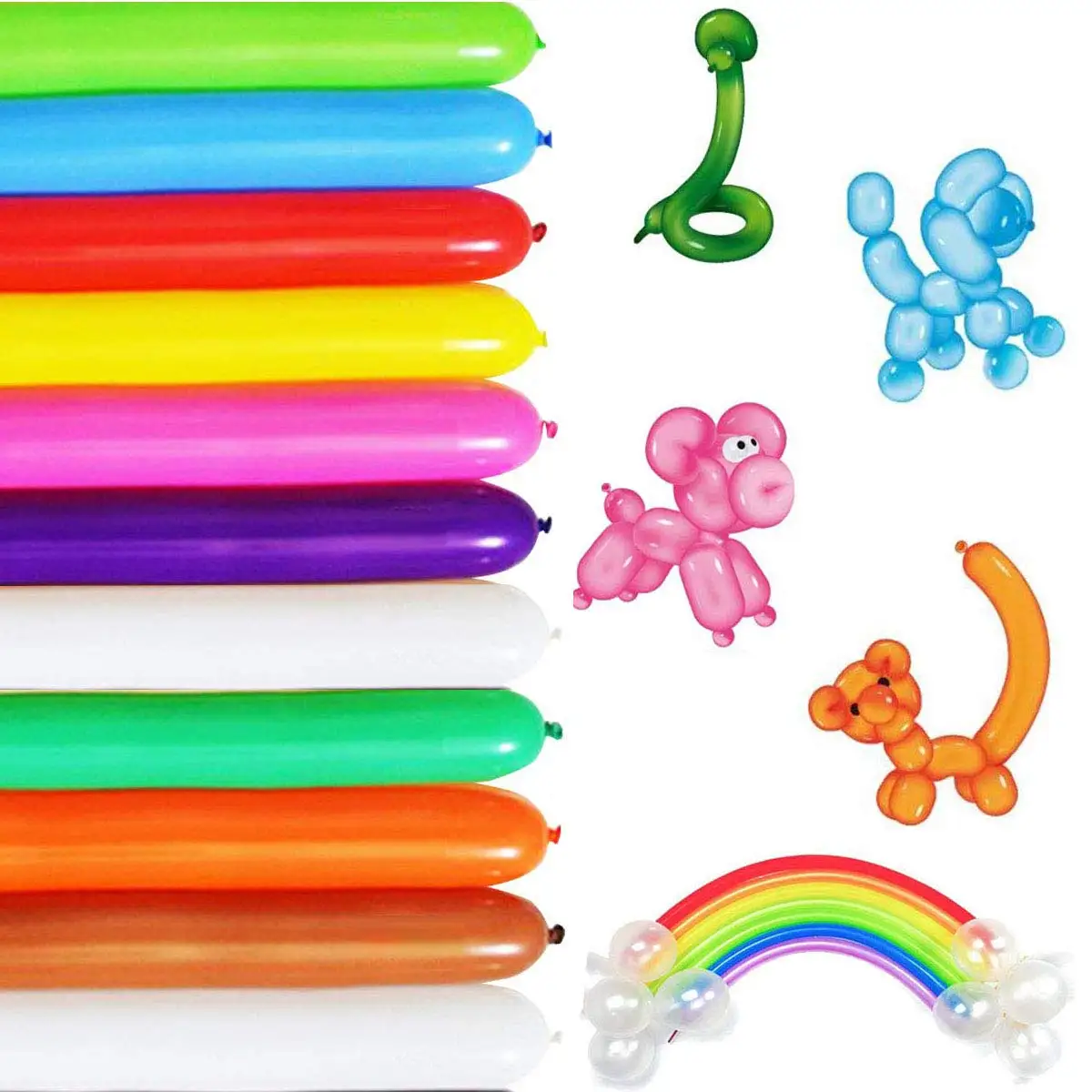 

100pcs Balloon Kit Magic Air Balloons Long Balloons For Balloon Animals Twisting Balloons for Birthday Party Wedding Party Decor
