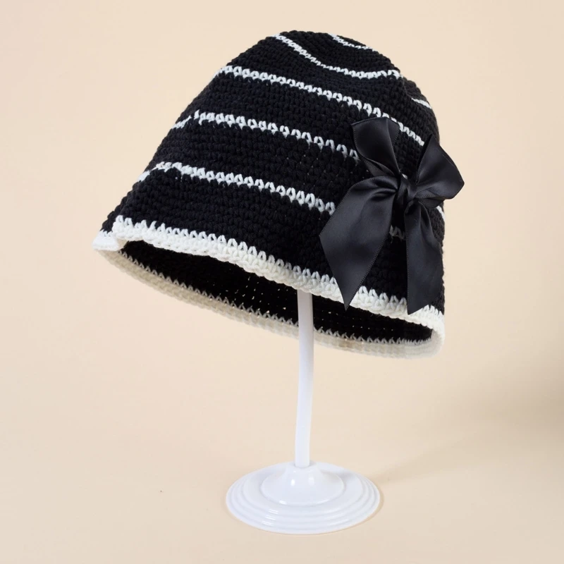 

Черная шляпа-ведро с бантом ручной работы для вечерних нарядов SunHat Wear Party Headgear