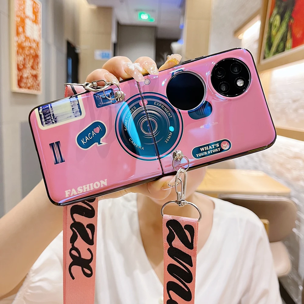 

For Samsung Galaxy Z Flip3 5G Haiwei P50 Pocket Blu-ray Camera Sling Full Coverage Crossbody Strap Phone Case