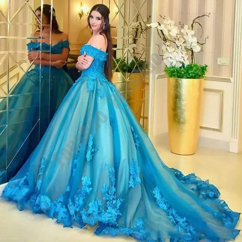 

Excellent Prom Dress Off The Shoulder Formal Ball Evening Vestido Sequin Beads Appliques Vintage Robe De Soiree Woman