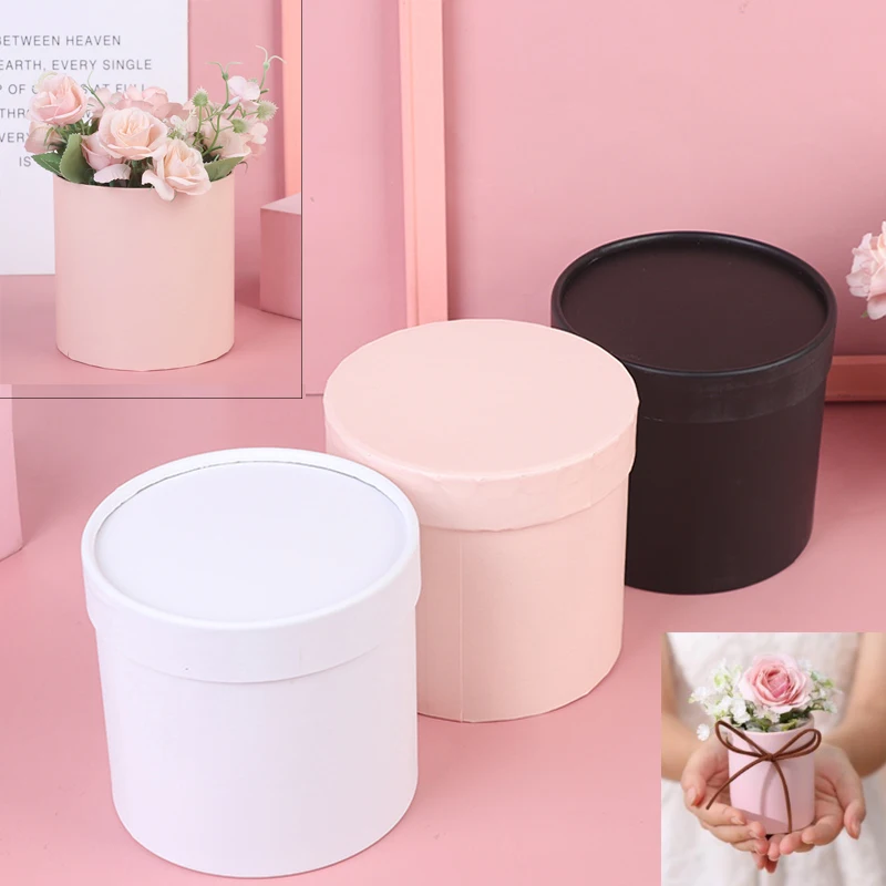 Hug Bucket Gift Box Mini Cylinder Box Diy Flower Arrangement Wedding Candy Box Valentine Decor