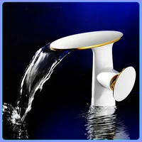 brass led waterfall bathtub faucet widespread tub sink mixer taps bathroom bath shower faucet with handshower banheira