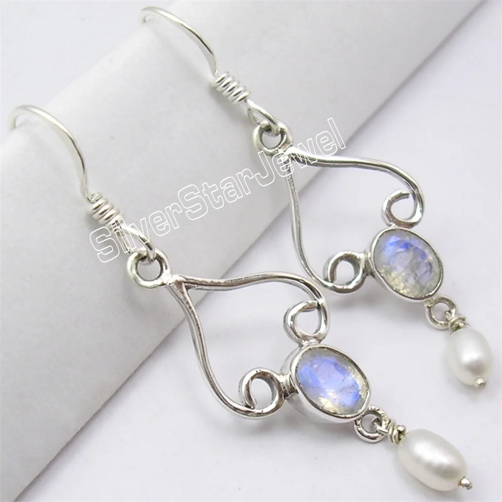 

Many Color Classic Beaded Semi-precious Stone Dangle Earrings 1.9"