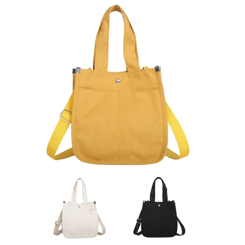 

Women Student Canvas Shoulder Bags Environmental Shopping Bag Large Capacity Tote Package Casual Handbag For Women Purse