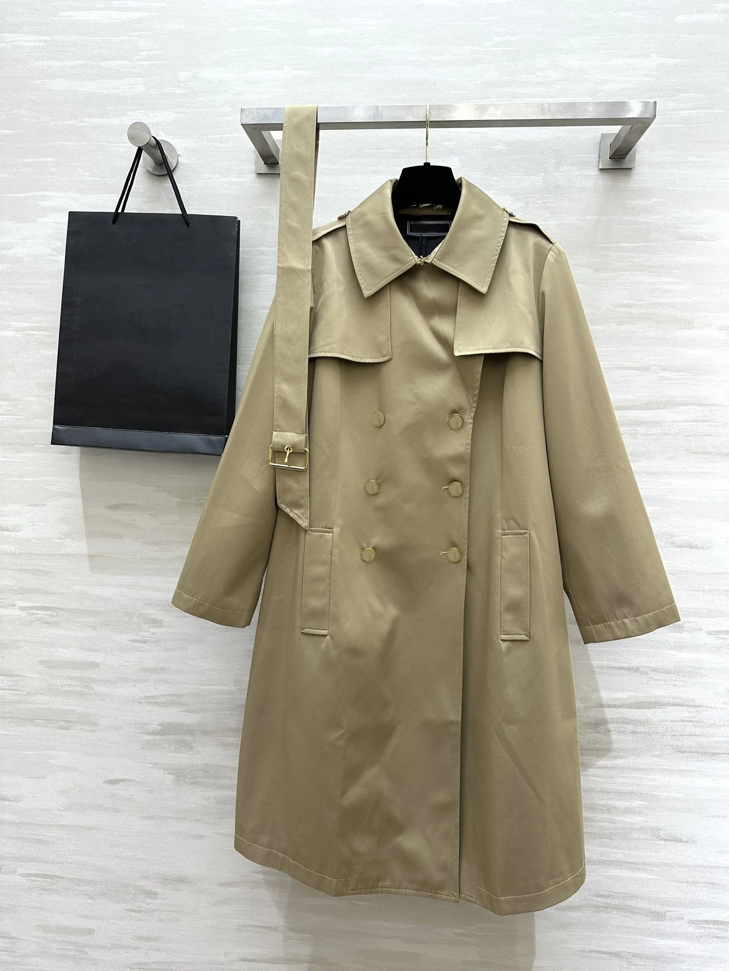 Осенне-зимний новый классический двубортный длинный плащ в стиле ретро