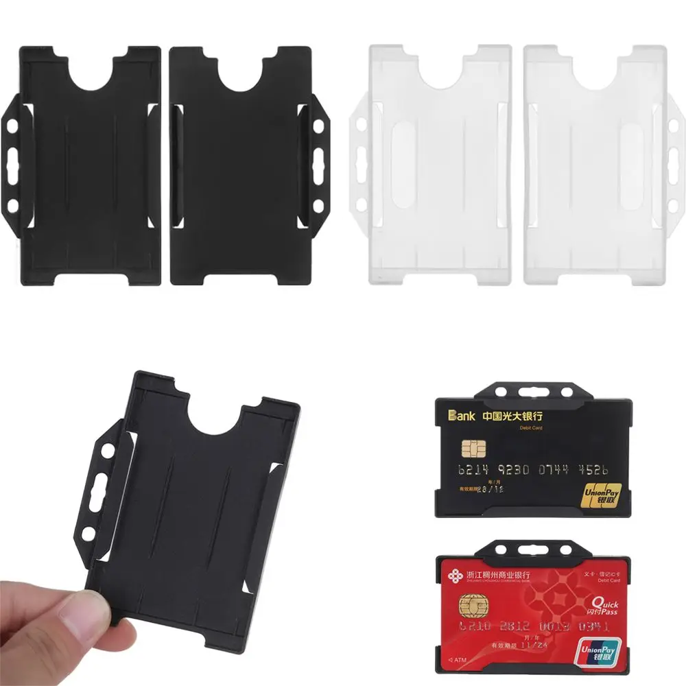 1/3pcs Single Sided Card Holders Portable Multi-use Hard Plastic Badge Work ID Card Holder Protector Cover Case ID Card Holder