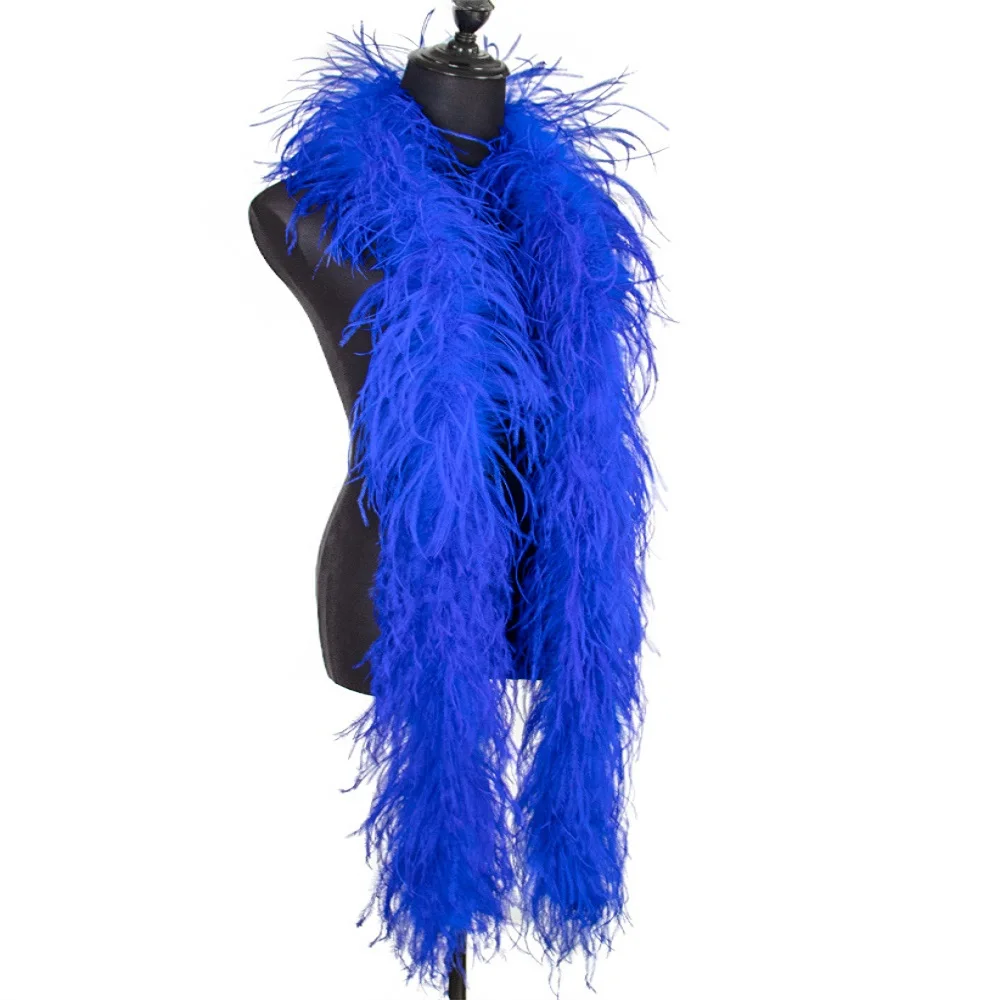 

2M Natural Ostrich Feather Boa 1/2/3/4/6ply Ostrich Feather Trim Shawl Dyed Various Party Clothing Decoration Plume Scarf