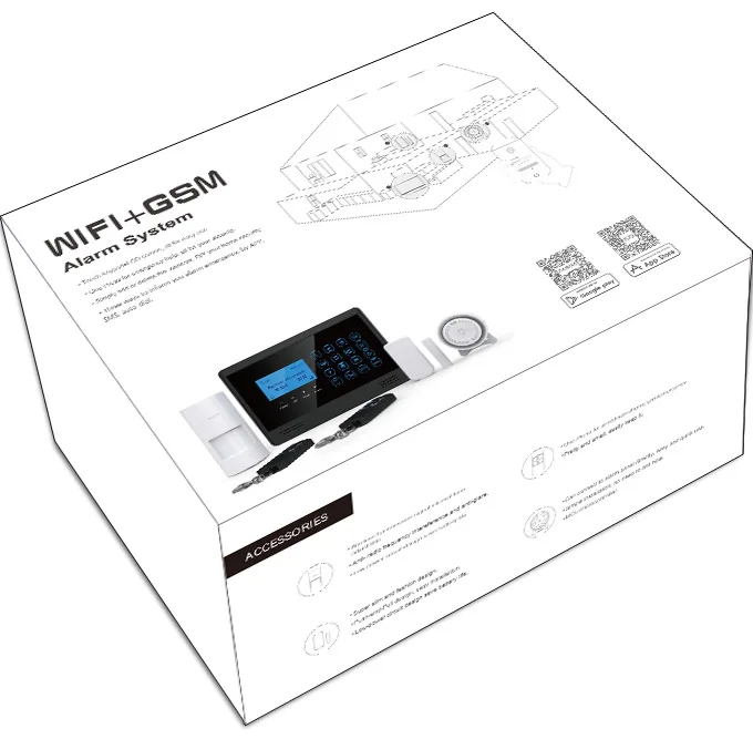 Домашняя офисная система охранной сигнализации Zetron Tuya Wifi gsm 4G