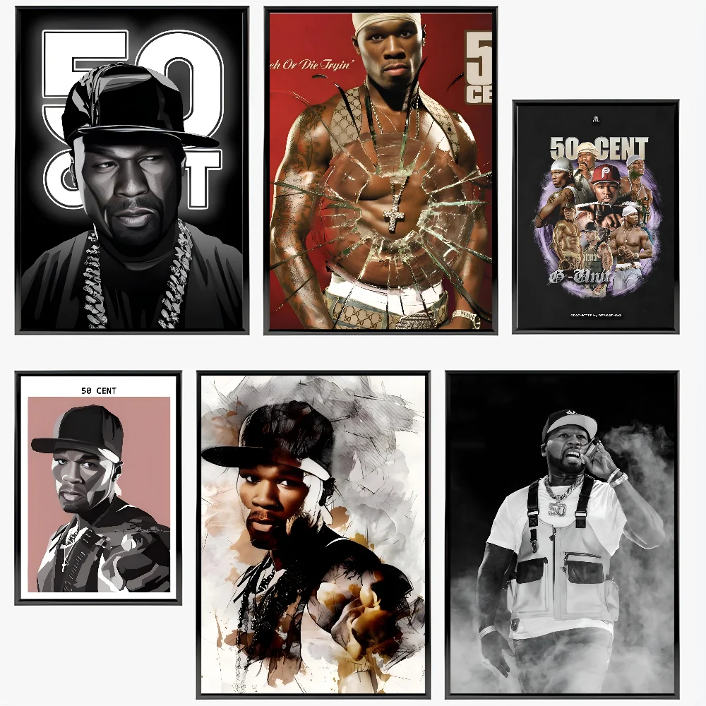 50 Cent American Hit Pop Hip Hop Rapper Music Poster Paper Print Home Living Room Bedroom Entrance Bar Cafe Art Painting Decorat