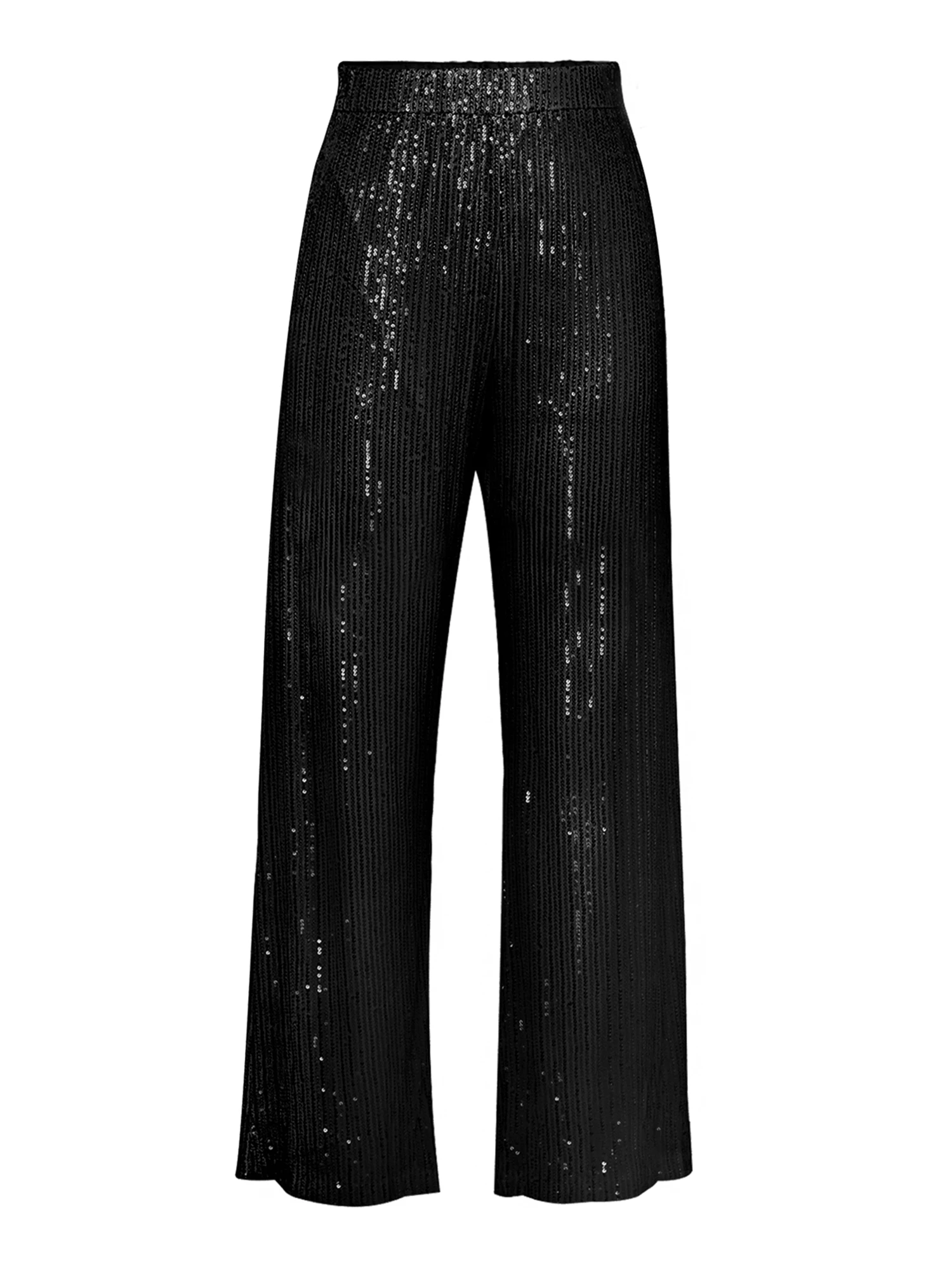 

Women Sequin Bell Bottom Pants High Waisted Wide Leg Sparkle Pants Glitter Flared Trousers for Party Clubwear