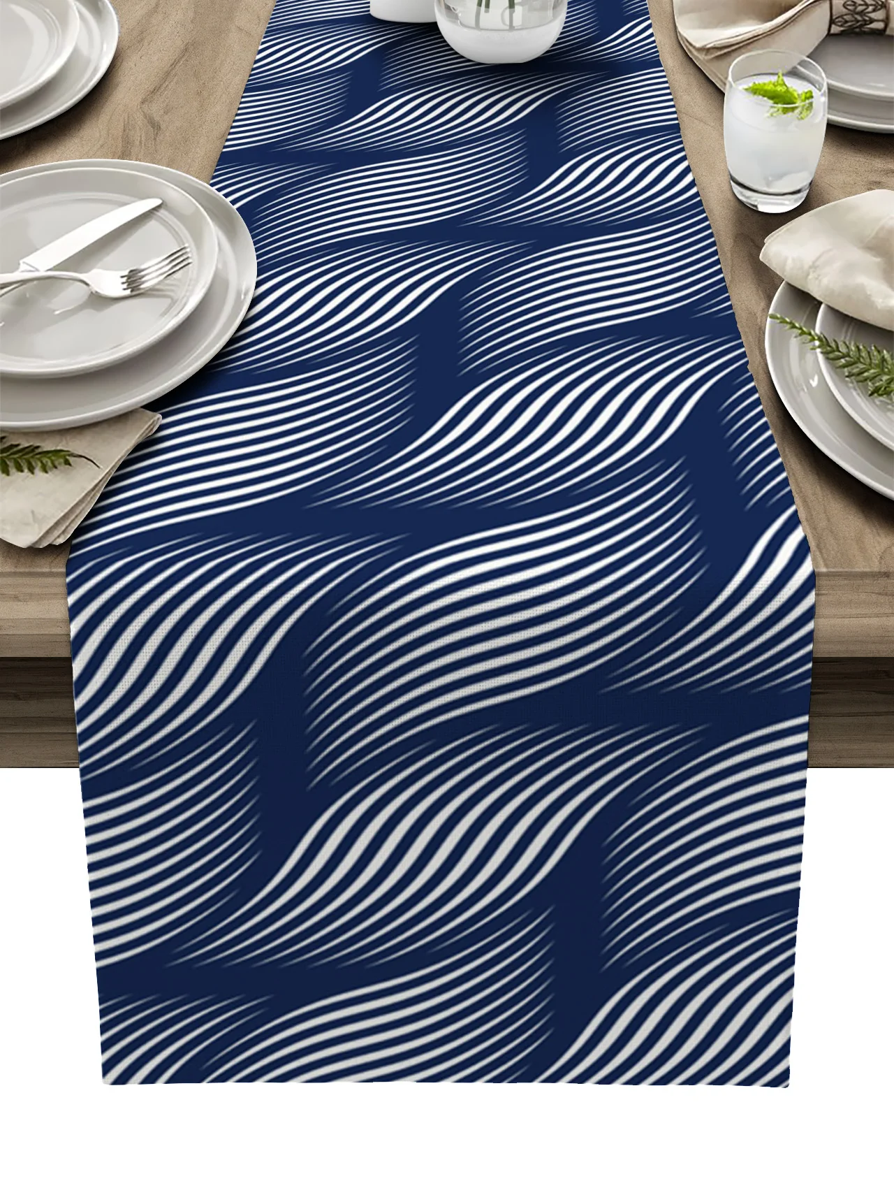 

Декоративная скатерть для стола, с волнистым геометрическим узором, скатерть для журнального столика, Свадебная вечеринка, для ресторана