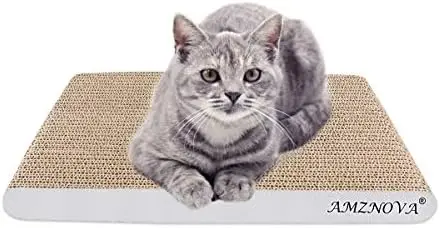 

AMZNOVA rascador de Gato para Cama y sofá Almohadillas rascadores para Gatos de Carton Reciclado Corrugado Gato rascando salón