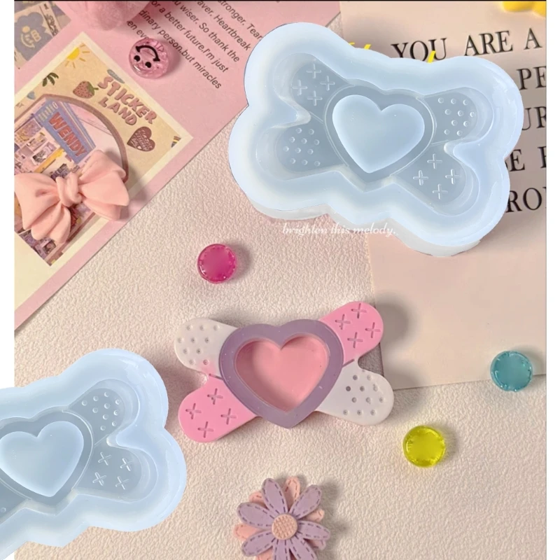 

3D Bandage Heart Quicksand Silicone Mold Resin Shaker Mold DIY Craft Supplies