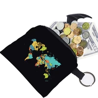 women canvas purse card key purse pouch children global travelpattern small organizer bag coin purse card holder wallet bag case
