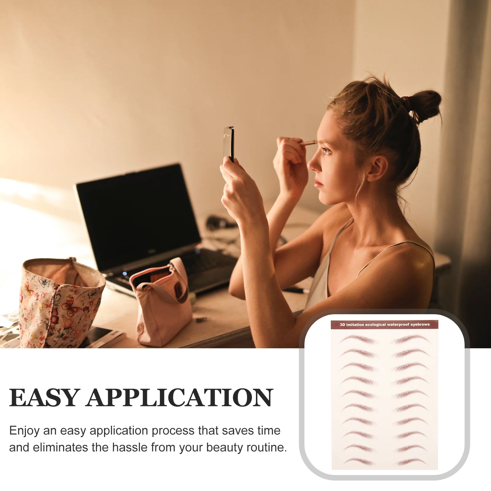 3 листа водостойкие тату-наклейки для бровей