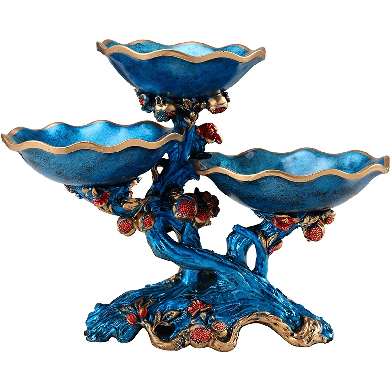 

European-Style High-End Multi-Layer Dried Fruit Tray Fruit Plate Living Room Home Coffee Table Partitioned Candy Tray Creative