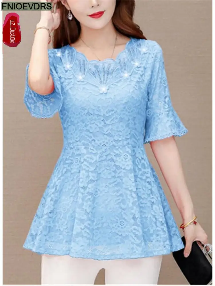 

2022 Spring Autumn Basic Shirts Hollow Out Lace Ribbon Peplum Tops Hot Sales New Fashion Women Long Sleeve Ruffles Tunic Blouses