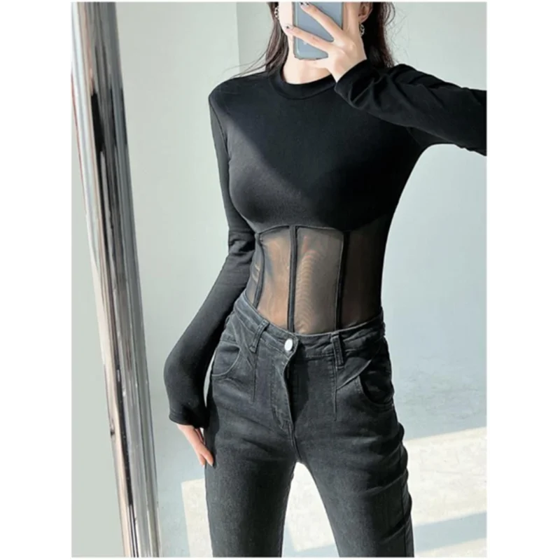 

Summer Women T Shirt Girls T-Shirt Woman Clothes Long Sleeve Tops Spring Black Slim Tshirt Female Crop Top Tee Sexy Skinny Y2k