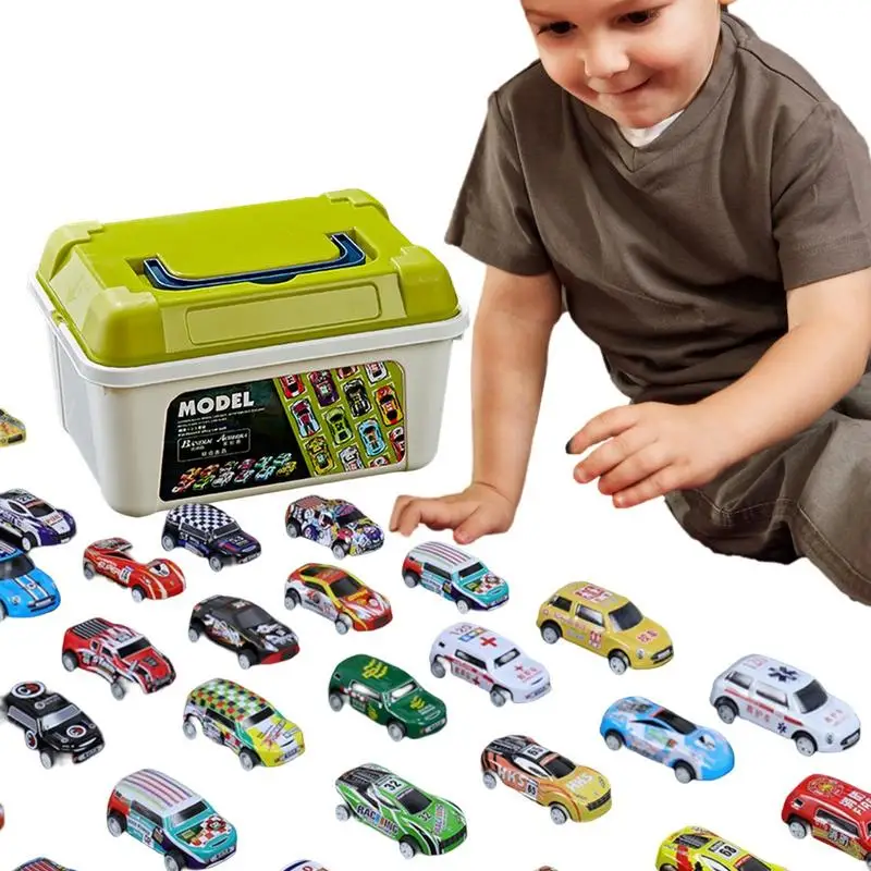 

Bulk Pull Back Cars Assorted Pull Back Car Set Mini Race Cars For Boys With Carrying Case Teacher Treasure Prize Box Toys Party