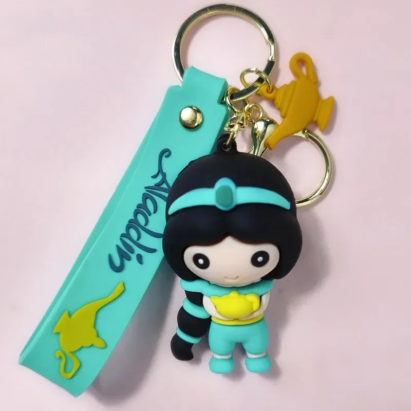 Аниме Аладдин Принцесса Жасмин Джин Фигура Брелок Модное Розовое Золото Серебро