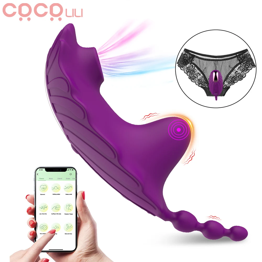 Носимые вибратор 9 режимов сосание вибрационное приложение Bluetooth клитор G Стимулятор точки пчела Невидимые трусики флирт женские игровые товары