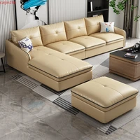 private custom family living room modern simple combination hotel dining room leather sofa home furniture living room