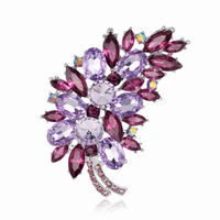 tulx large feather crystal brooch ladies fashion brooch pin weddings bouquet rhinestone brooch coat scarf clip jewelry