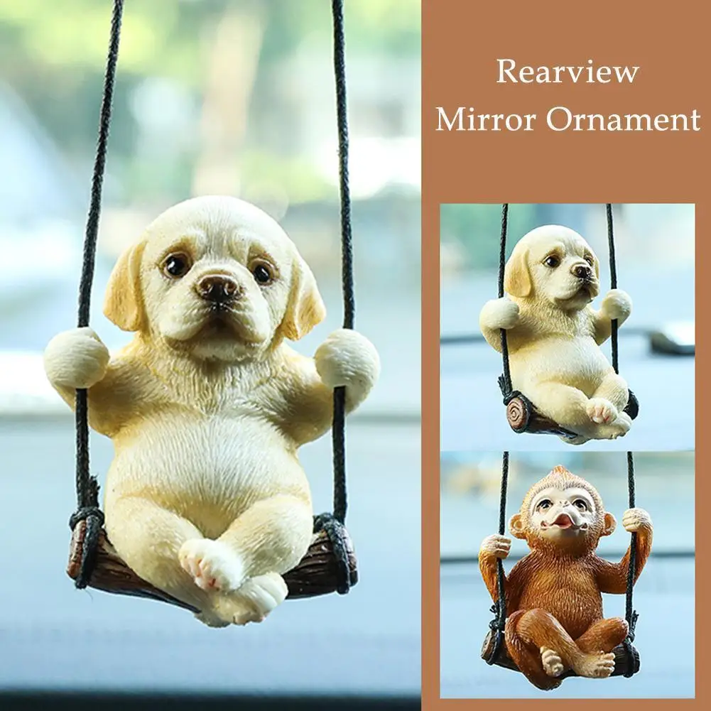 

1pcs Resin Cute Labrador Car Accessories Swinging Monkey Rearview Car Jewelry Mirror Accessories Gift Car Pendant G5K0