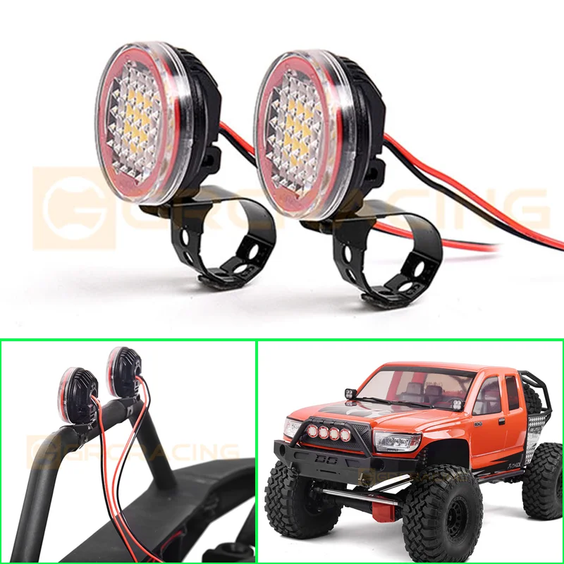 

1 Pair LED Round Spotlights for 1/10 RC Crawler Car Traxxas TRX4 Defender TRX6 AXIAL SCX10 II 90046 RC4WD D90 Diy Parts