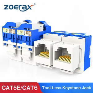 ZoeRax Cat5e Cat6 Cat6a RJ45 Keystone Jack Module Connector Network Coupler Ethernet Wall Jack No Punch Down Tool Required -1PCS