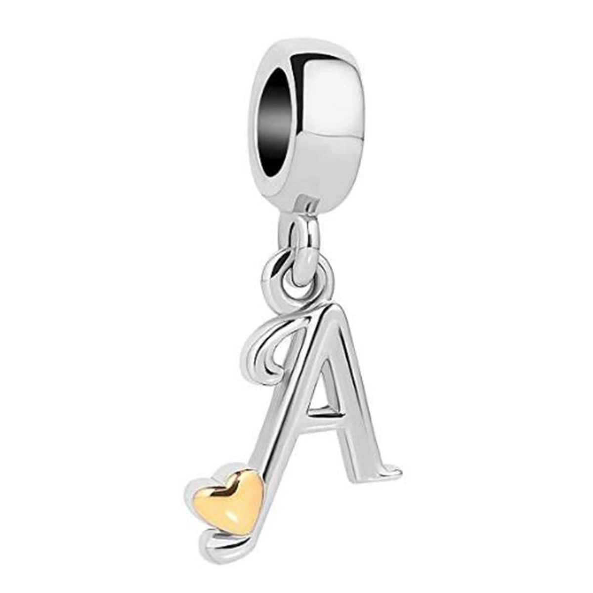 

Golden Small Love Lucky Letter A-Z Pendant Charm Bead fit Pandora charm bracelet female genuine DIY jewelry making