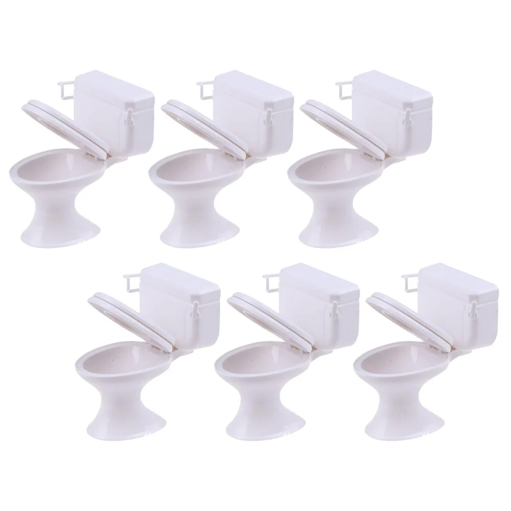 

6pcs House Toilets Furniture Miniature Toilets House Decors Accessories