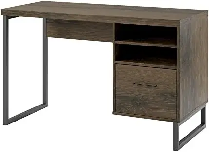 

- Rectangular Candon Writing Desk With 1 Drawer, Distressed Oak, Medium Brown, 19.5 in x 45 in x 30.1 in