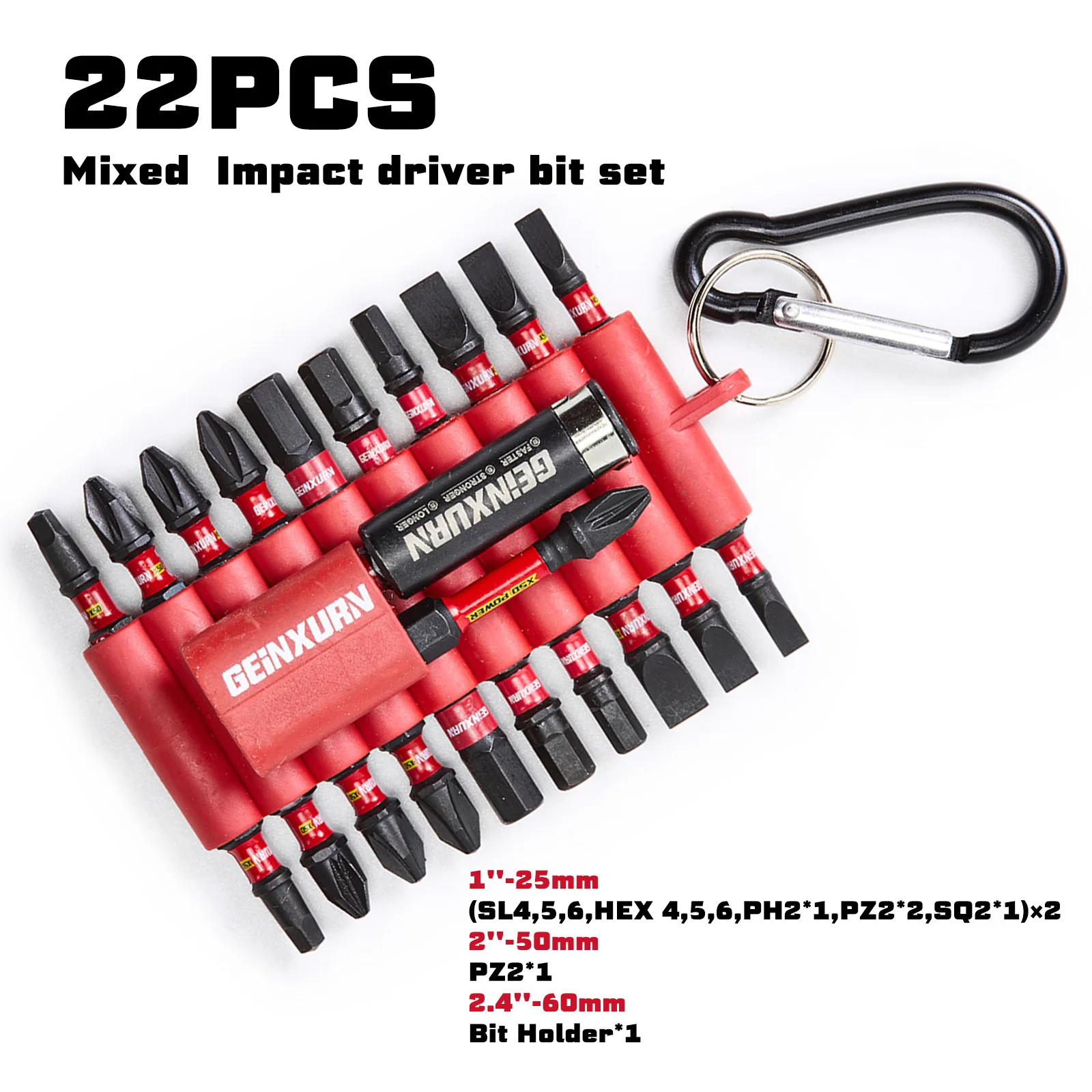 

Набор магнитных отверток Geinxurn из стали S2 22 предмета